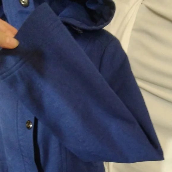 Kristen Blake Winter Jacket Blue Hooded, ZipUp Snaps, Pockets, Insulated Lined,M - Picture 10 of 16